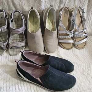 Lot Of 4 Pair Size 10 Ecco Flats And Sandals
